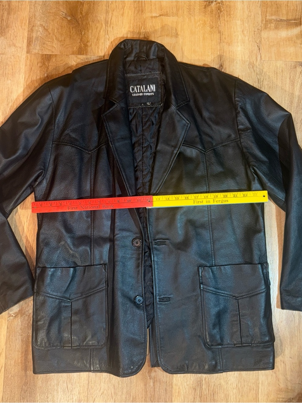 Vintage 90s Catalani Leather Experts Black Leather Blazer Jacket Men’s L Y2K